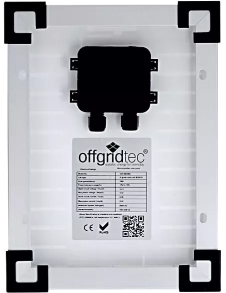 Panneau solaire monocristallin 12 V 5 W Offgridtec